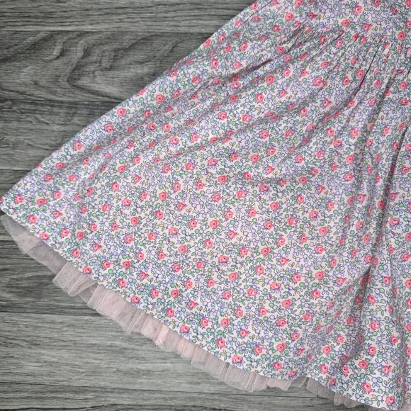 Gap Kids Little Girl's Drop Waist Floral Pink Dress w/ Tulle Slip Size L - Picture 5 of 10